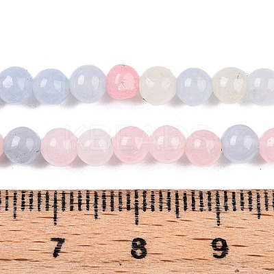 Dyed Natural White Jade Beads Strands G-T140-4mm-A03-1