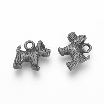 Tibetan Style Alloy Puppy Pendants TIBEP-Q076-005AS-RS-1
