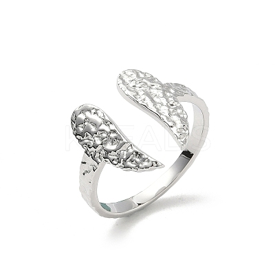 304 Stainless Steel Wing Open Cuff Rings for Women LS-RJEW-A086-05P-1