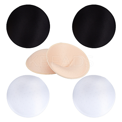 3 Pairs 3 Colors Polyester Round Bra Pads Inserts DIY-BC0016-72-1