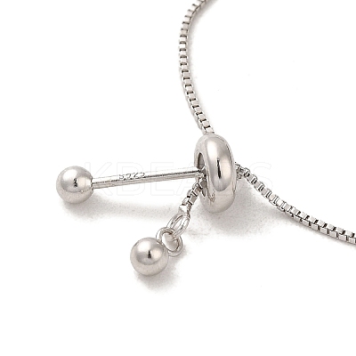 Rhodium Plated 925 Sterling Silver Slider Bracelets BJEW-P303-01P-1