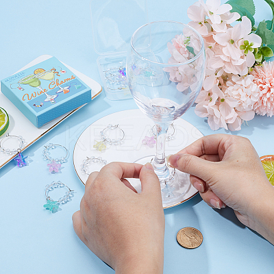 Glass Wine Glass Charms AJEW-SC0001-59-1