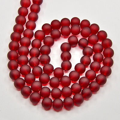 Baking Paint Transparent Glass Bead Strands X-GLAA-S031-8mm-14-1