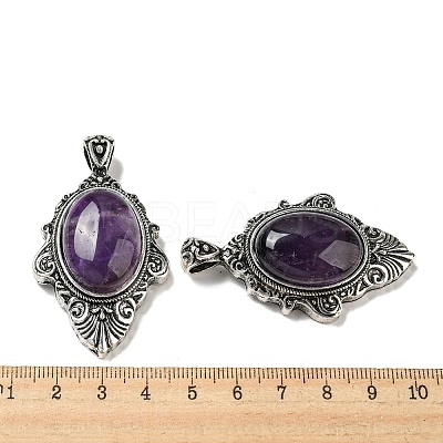 Natural Amethyst Big Pendants G-Z050-03C-1