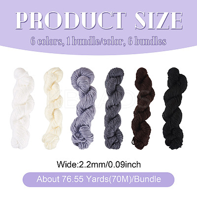 6 Bundles 6 Colors Acrylic Fiber Yarn OCOR-TA0003-17-1