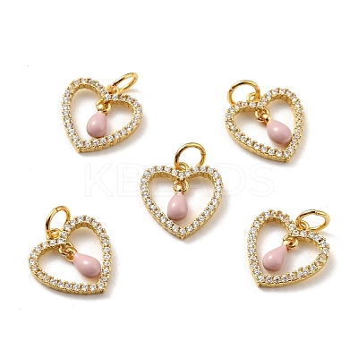 Rack Plating Brass Micro Pave Cubic Zirconia Pendants ZIRC-C037-07G-1