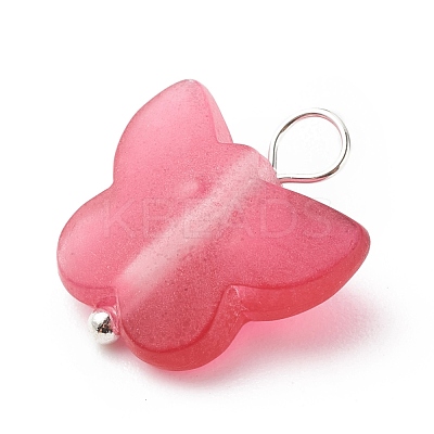 Frosted Two Tone Spray Painted Transparent Acrylic Pendants PALLOY-JF01810-01-1