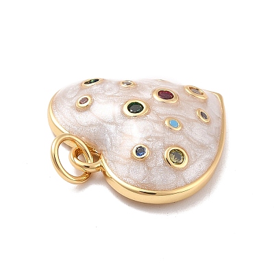 Eco-Friendly Brass Micro Pave Cubic Zirconia with Enamel Pendants X-KK-K268-15G-1