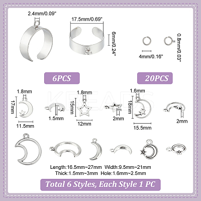 DIY Charms Cuff Ring Making Kit DIY-UN0004-86-1