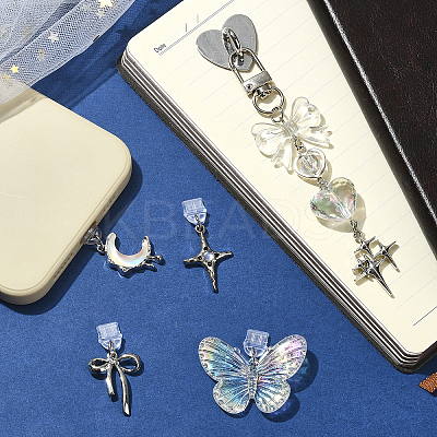 5Pcs PVC Mobile Dustproof Plugs & Iron Cell Phone Holder Stand HJEW-SW00399-1