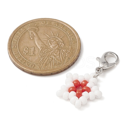 Star Glass Seed Beads Pendants HJEW-MZ00029-1