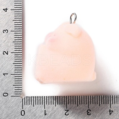 Flocking Resin Cute Pendants RESI-A040-02E-1