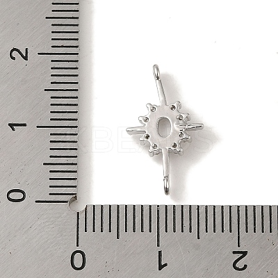Brass Pave Clear Cubic Zirconia Star Links Connector Charms LS-KK-K371-06P-1
