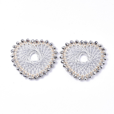 Polyester Woven Big Pendant Decorations WOVE-T012-02-1
