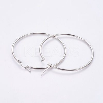 304 Stainless Steel Hoop Earrings EJEW-WH0002-03C-P-1