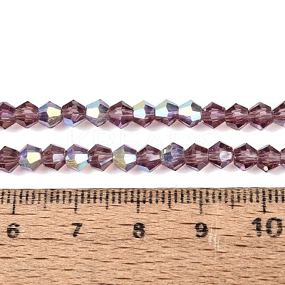 AB Color Plated Transparent Glass Beads Strands GLAA-G127-01-02R-1