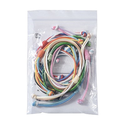 8Pcs 8 Colors Korean Waxed Polyester Cord Braided Bead Bracelets BJEW-FS00024-1