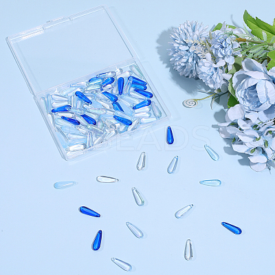100Pcs 5 Colors Baking Paint Transparent Glass Pendants FIND-SC0023-47A-1
