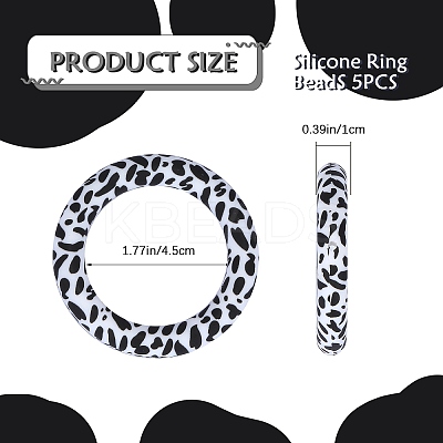 5Pcs Ring Food Grade Eco-Friendly Silicone Beads JX893C-1
