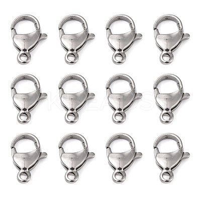 Tarnish Resistant Polished 304 Stainless Steel Lobster Claw Clasps STAS-R072-08A-1