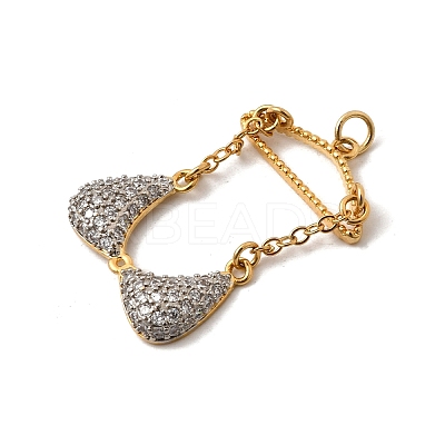 Brass Micro Pave Clear Cubic Zirconia Clothes Pendants KK-I360-014G-02-1