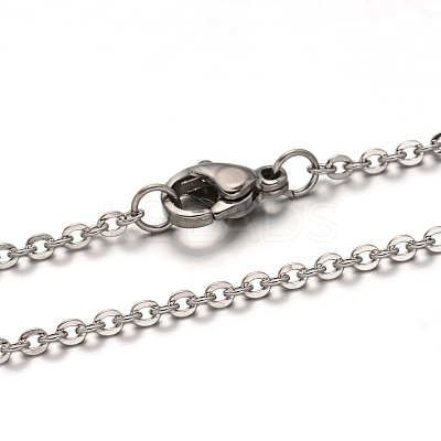 Tarnish Resistant 304 Stainless Steel Cable Chain Necklace STAS-L164B-01P-1