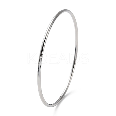 Non-Tarnish 304 Stainless Steel Simple Plain Bangle for Women BJEW-F461-01A-P-1