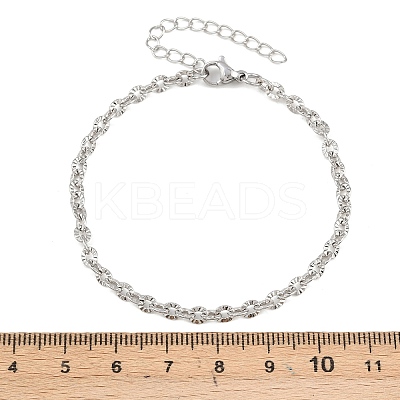 201 Stainless Steel Oval Link Chain Bracelets for Women LS-BJEW-G767-01F-P-1