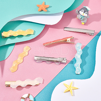 DIY Wave Alligator Hair Clips Making Kits DIY-PH0007-04-1