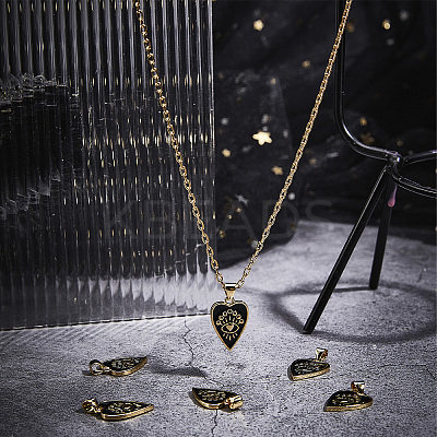 8Pcs Brass Enamel Pendants ZIRC-SC0001-24-1