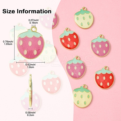 12Pcs 3 Colors Light Gold Plated Alloy Enamel Pendants FIND-FS0002-82-1
