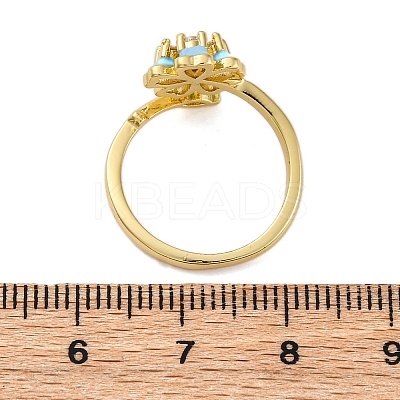 Brass Micro Pave Clear Cubic Zirconia Cuff Rings for Women RJEW-C118-09G-1