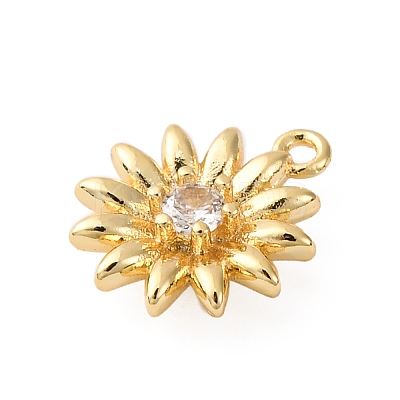 Brass Pave Clear Cubic Zirconia Charms LS-KK-V016-18G-1