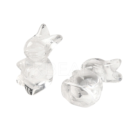 Synthetic Quartz Crystal Rabbit Figurines DJEW-Z006-01-1