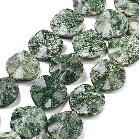 Natural Green Spot Jasper Beads Strands G-Z061-B08-02-1