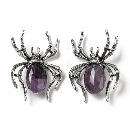Dual-use Items Alloy Pave Jet Rhinestone Spider Brooch JEWB-C026-07C-AS-1