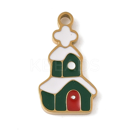 Christmas Themes 304 Stainless Steel Enamel Pendants STAS-K312-04A-G-1