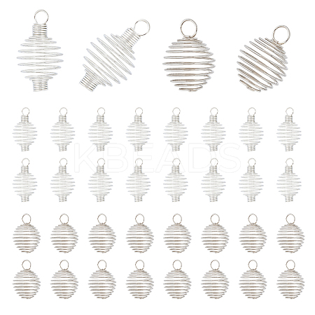 30Pcs 2 Styles Steel & 304 Stainless Steel Wire Pendants STAS-DC0012-65-1