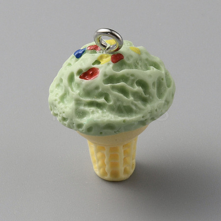 Opaque Resin Imitation Food Pendants RESI-WH0035-44C-1