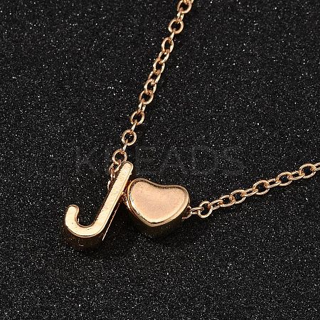 Alloy Letter Heart Pendant Necklaces for Women NJEW-FS0001-09J-1