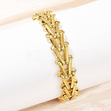 304 Stainless Steel Link Chain Bracelets for Women BJEW-C113-01G-1