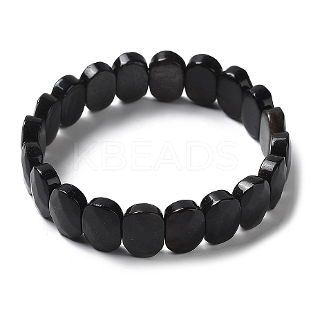 Natural Silver Obsidian Beaded Stretch Bracelet G-E010-01-06-1
