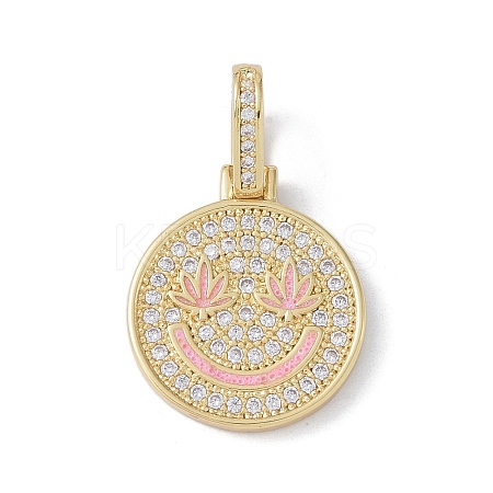 Brass Micro Pave Cubic Zirconia Pendants ZIRC-NH0001-01G-06-1