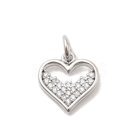 Brass Micro Pave Cubic Zirconia Charms KK-C139-25C-P-1