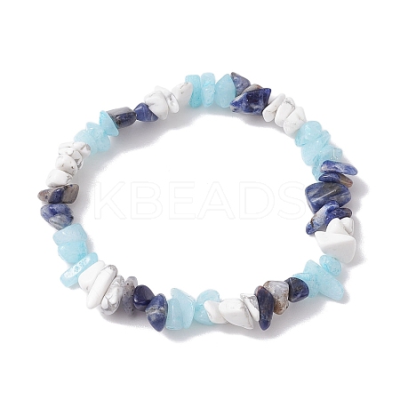 Natural Gemstone Stretch Bracelets for Women BJEW-JB10995-01-1