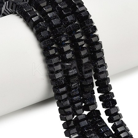 Synthetic Blue Goldstone Beads Strands G-G317-A07-3x6mm-1