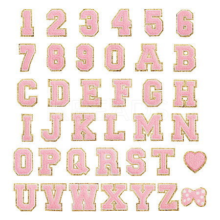 38Pcs 38 Style Cloth Iron on/Sew on Patches DIY-FW0001-16-1
