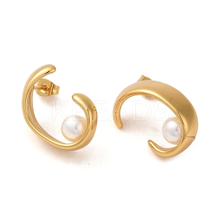 Ring 304 Stainless Steel Stud Earrings EJEW-U003-32G-1