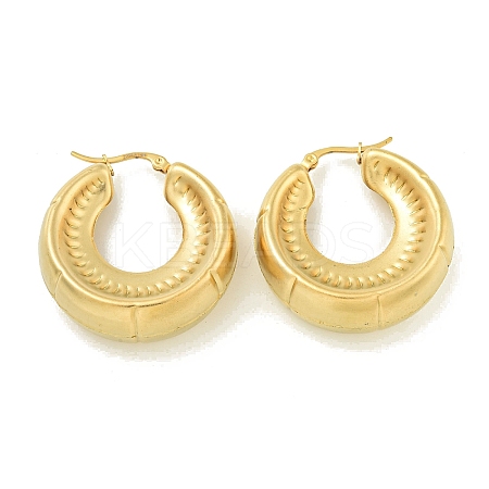 Ion Plating(IP) 304 Stainless Steel Hoop Earrings for Women EJEW-G401-01B-G-1