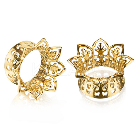 Hollow Out Flower Brass Alloy Ear Tunnels FS-WG7C815-06-1